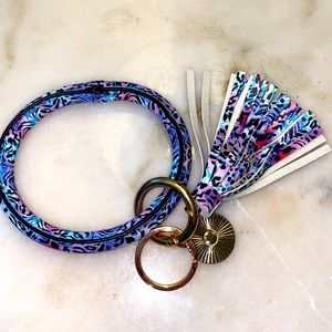 Purple Leopard Bracelet Keyring